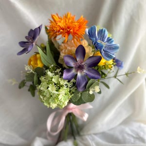 Faux colorful wedding bouquet, colorful faux wildflowers, bright color bouquet, colorful flowers, summer faux bouquet, wildflowers bouquet