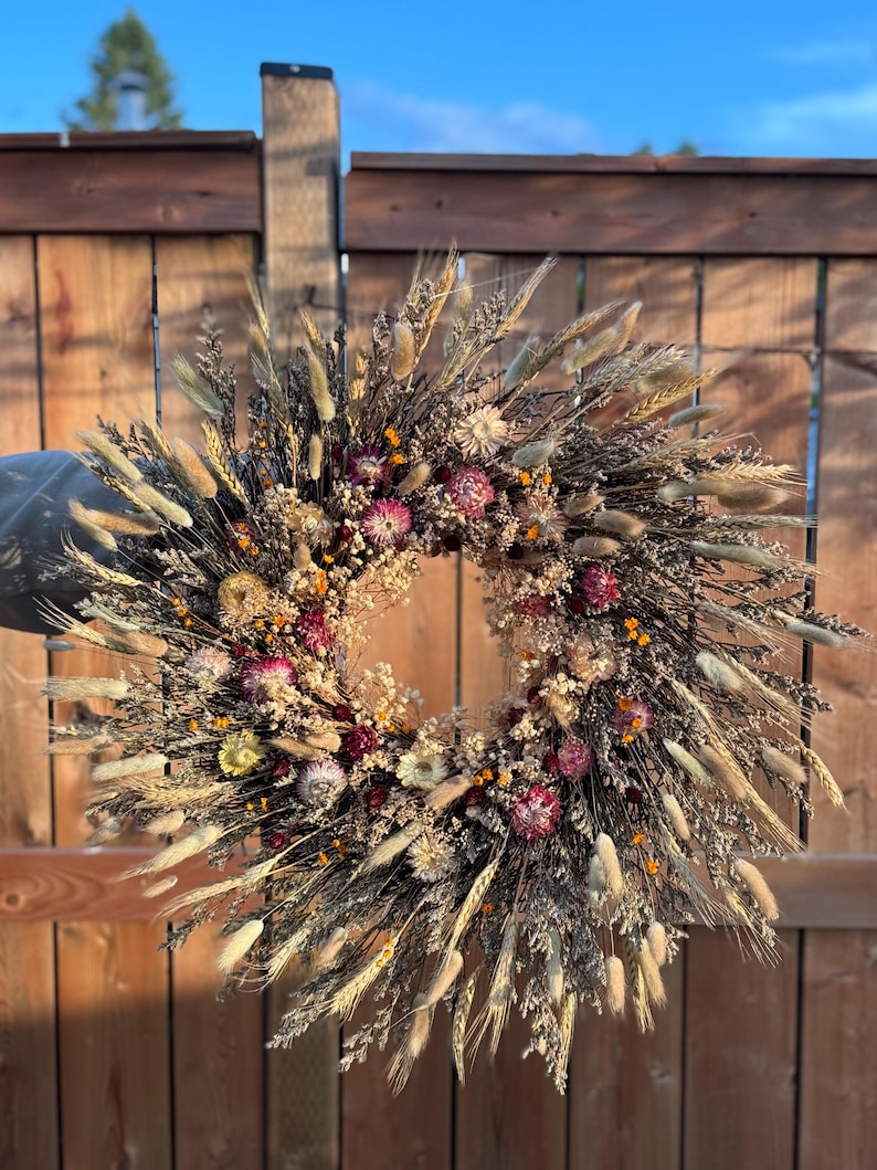 wildflower wreath,
front door wreath,
fall door wreath,
woodland wildflower,
spring dried flowers,
farmhouse wreath,
front door decor,
floral wreath,
summer dried wreath,
floral wall hanging,
dried wreath,
summer floral wreath,
boho style wreath