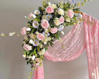 Artificial Floral Arch Swag, Wildflower Wedding Arch Flowers, Corner Flower Arrangement for Ceremony Backdrop