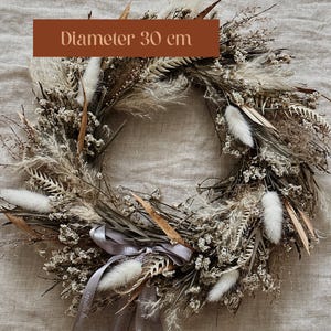 Natural Boho Dried Flowers Wreath, Holiday Front Porch Decor, Farmhouse Floral Door Wreath