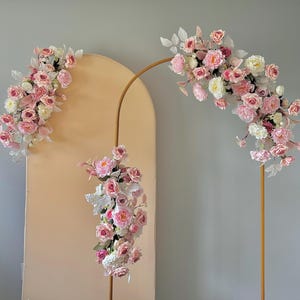 Rose&Peony Wedding Arch, Wedding Reception Flowers Arrangement, Pink Artificial Flower Backdrop Garland, Ceremony Flower Decor for Arch