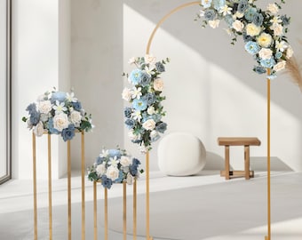 Blue and White Backdrop Floral Arrangements, Wedding Arch Flower Decor, Backdrop Floral Arrangements, Artificial Flowers Decorations