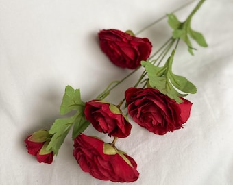 Faux Ranunculus Flower Stem, Real Touch Faux Ranunculus, Wedding Floral Decor, Silk Flower for Bouquet, Bridal Bouquet Supply, Bloom Stem