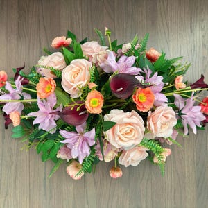 Flowers for cemetery, cemetery vase flower, grave artificial arrangement, gravestone flowers, cemetery decorations, memorial faux flowers