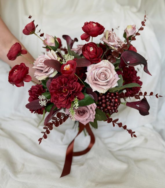 Burgunder Herbststrau, Hochzeitsstrau Herbst, knstliche Blumen,  Herbststrau, Hochzeit im Herbst, Burgunder Blume - Etsy.de