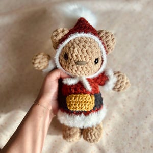 Crochet Bear In A Santa Outfit | Cute bear, Christmas gift, birthday gift, cute gifts for kids, handmade, ready to ship, baby shower gift