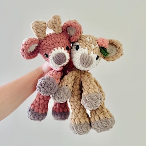 Cute Deer/ Reindeer Lovey/ Snuggler | handmade crochet gift for babies and kids: nursery decor, baby shower, birthday