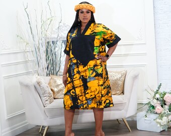 Handmade, Nigerian, High Fashion, Bubu Dress, Ankara Fabric, Cultural Attire, Luxury, Ready to wear, BouBou, One size fits all