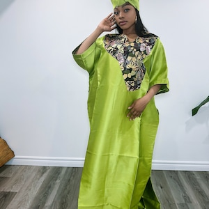 Boubou, Nigerian, High Fashion, Handgemacht, Bubu Kleid, Mikado-Stoff, Kulturelle Kleidung, Luxus, Ready to wear, Sommerkleid, Einheitsgröße