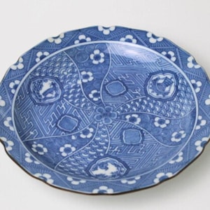 Vintage Japanese Arita Ware Plate Trinket Dish Catchall Blue White