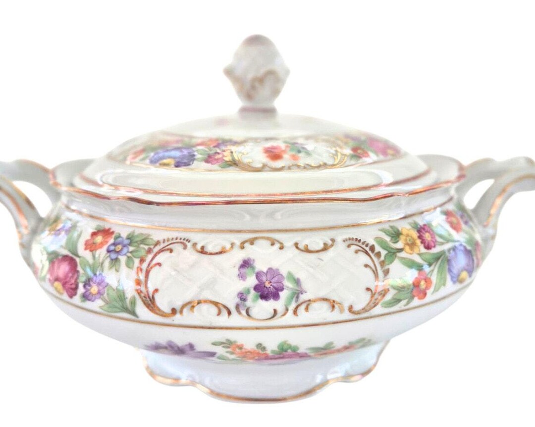 Vintage Schumann Bavaria Empress Covered Serving Bowl Vegetable Styling ...