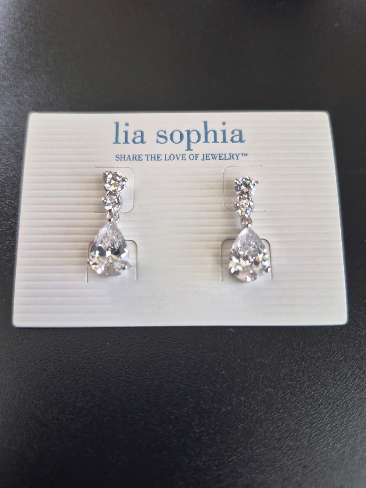 NEW IN BOX* LIA SOPHIA STUDIO RETIRED SILVER TONE EARRINGS ~HARD TO FIND