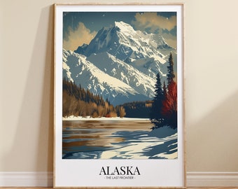 Alaska Travel Poster: Vintage Mountain Landscape Art (Printable Poster)