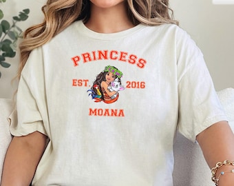 Princess Moana Birthday T-Shirt, Disney Moana Princess Est 2016 Shirt, Disney Princess Tee, Princess Moana Tee, Princess Squad Girl Matching