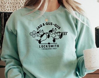Jaq and Gus Gus Locksmith Sweatshirt, Disney Jaq and Gus Sweater, Cinderella Crewneck, Disney Locksmith Sweatshirt, Disneyland Sweatshirt
