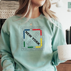 New York Monopoly Sweatshirt, New York Sweater, Carrie New York Monopoly Crewneck, And Just Like That Crewneck , New York Monopoly