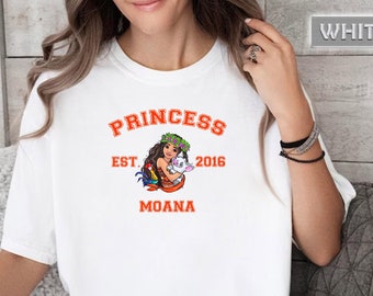 Princess Moana Birthday T-Shirt, Disney Moana Princess Est 2016 Shirt, Disney Princess Tee, Princess Moana Tee, Princess Squad Girl Matching