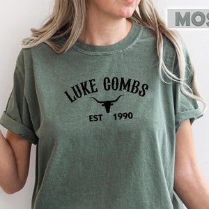 Luke Combs EST 1990 T-shirt, Country Music Tee, Country Music Fan Tee, Vintage Luke Combs 1990 Shirt, Luke Combs Bullhead Tour 2024 Merch