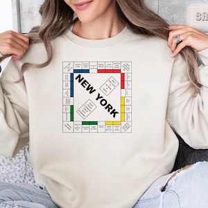 New York Monopoly Sweatshirt, New York Sweater, Carrie New York Monopoly Crewneck, And Just Like That Crewneck , New York Monopoly