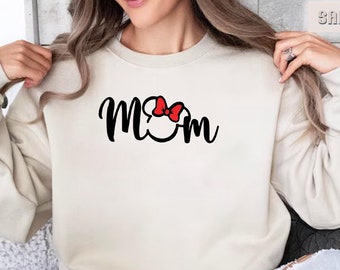 Mom Sweatshirt, Minnie Mouse Sweater, Disney Trip Crewneck, Mama Mouse Sweatshirt, Mothers Day Sweatshirt, Gift For Mom, Disney Mom