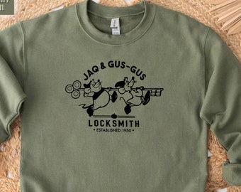 Jaq and Gus Gus Locksmith Sweatshirt, Disney Jaq and Gus Sweater, Cinderella Crewneck, Disney Locksmith Sweatshirt, Disneyland Sweatshirt
