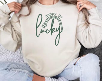 Lucky Green Sweatshirt, St Patty's Glitter Shirt, Women's Lucky Crewneck Sweater, Women's St Patrick's Day Shirt, Lucky Tee, Gift For Tee