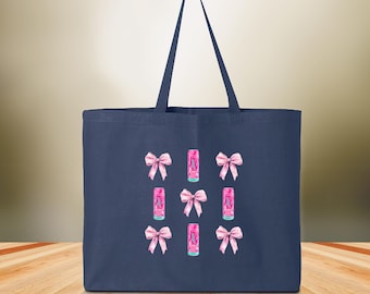 Alani Pink Bow Tote Bag, Alani Addicted Bag, Coquette Tote Bag, Energy Drink Bag, Energy Drink Lover Tote, Trendy Pink Bow Tote