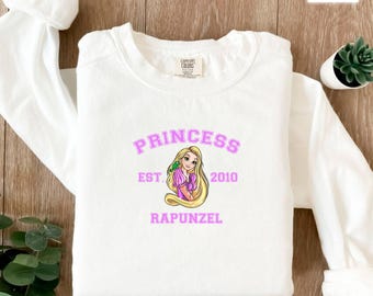 Rapunzel Princess Est. 2010 Sweatshirt, Floral Rapunzel Sweater, WDW Disney Princess Crewneck, Disney Rapunzel Sweatshirt, Tangled Lanterns