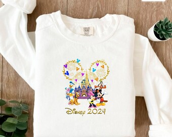 Mickey Head 2024 Sweatshirts, Disneyland Family Vacation, Family Disneyworld, Mickey Minnie Sweaters, Family Matching, Disneyland 2024