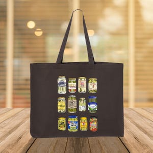 Canned Pickles Tote Bag, Pickle Bag, Vintage Canned Pickles Bag, Pickle Jar Bag, Canning Bag, Pickle Lovers Bag, Pickle Jar Bag
