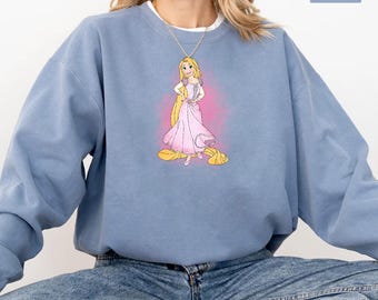Retro Rapunzel Tangled Sweatshirt, Floral Rapunzel Sweater, WDW Disney Princess Crewneck, Disney Rapunzel Sweatshirt, Tangled Lanterns Sweat