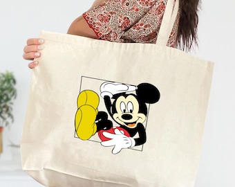 Mickey Mouse Disney Tote Bag, Disney World Bag, Disneyland Bag, Disney Canvas Totes, Disney Travel Accessories