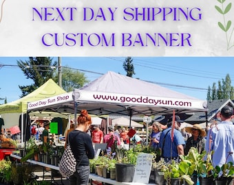 Custom Tent Banner, Personalized Advertising Event Banner, Logo & Business Name Tent Banner, Business Tent Banner, Custom Text Banner
