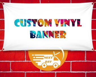 Custom Vinyl Banner Personalized Advertising Event Banner Print Image Logo Text 13oz Heavy Duty Vinyl Sign Metal Grommets & Heat Welded Hems