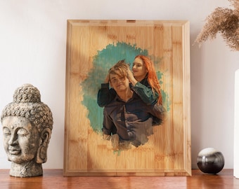 Custom Photo on Wood, Engraved Photo on Wood, Custom Gift, Personalized Gift, Custom Wood Photo, Gift for Girlfriend, Wood Photo Print