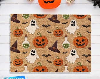 Ghost Doormat, Halloween Doormat, Witch Doormat, Closing Gift, Halloween Decor, Spooky Season, Halloween Porch Decor, Pumpkin Doormat