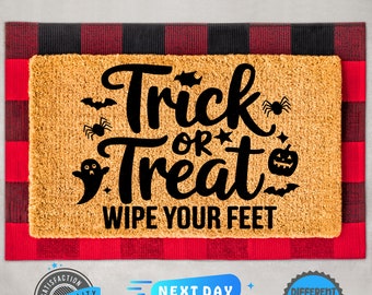 Trick or Treat Halloween Doormat, Halloween Doormat, Trick or Treat, Funny Decor, Spooky Season, Boo Doormat, Pumpkin Decor, Front Decor