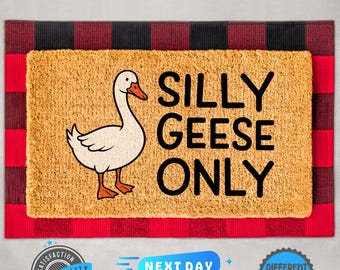 Silly Geese Only Doormat, Funny Doormat, Silly Goose Doormat, Housewarming Gift, Home Doormat, Apartment Doormat, Entryway Decor, Door Mat