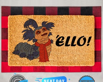 Labyrinth Ello Worm Doormat, Front Door Decor, Front Porch Decor, Outdoor Mat, Housewarming Gift, Outdoor Mat, Home Gift, Movie Doormat