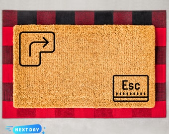 Enter Escape Doormat, Keyboard Welcome Mat, Nerdy Gift, Home Gifts, New Home Decor, Housewarming Gift, Front Door Mat, Realtor Closing Gift