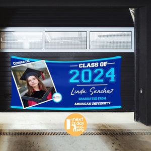 Custom Graduation Banner, Graduation Announcement, Graduation Gift, Graduation Banner with Photo, Class of 2024 Graduation, Graduation Decor