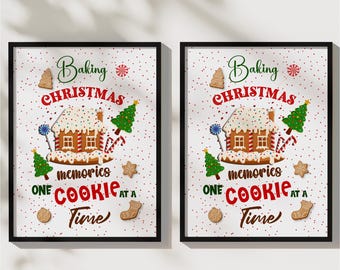 Christmas Cookie Baking Memories Art Print, Holiday Decor