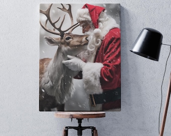 Santa Claus Christmas Wall Decor, Santa Claus Print, Seasonal Home Decor, Christmas Wall Art, Home Gift, Winter Wall Decor, New Home Gift
