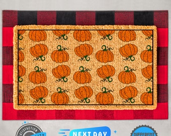Pumpkin Pattern Doormat, Pumpkin Doormat, Pumpkin Decor, Pumpkin Pattern, Colorful Doormat, Thanksgiving Decor, Fall Doormat, Autumn Decor