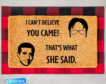 I Can't Believe You Came! Doormat, That's What She Said Doormat, Office Doormat, Funny Welcome Mat, Funny Gift, Funny Doormat, Home Decor