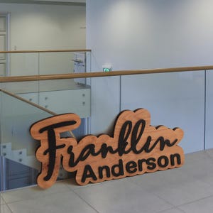 Custom Wood Name Wall Sign, Cut Out Sign, Wooden Name Sign, Custom Gift, Last Name Sign, Custom Wood Name, Name Wall Sign, Laser Cut Out