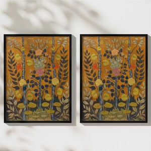 Vintage Garden Framed Wall Decor, Vintage Wall Decor, Room Decor, Floral Wall Art, Aesthetic Flower Printable Wall Art, Framed Wall Art