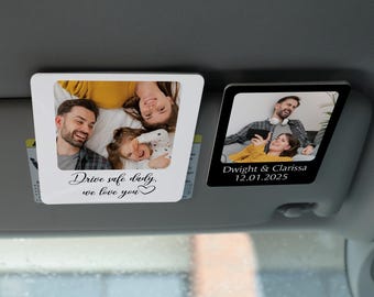 Custom Car Visor Clip, Custom Photo for Car, Photo Sun Visor Clip, Personalized Gift, Car Decoration, Drive Safe Gift, Boyfriend Gift