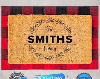 Personalized Family Name Doormat, Outdoor Mat, Custom Gift, Personalized Doormat, Front Door Mat, Wedding Gift, Home Doormat, Closing Gift