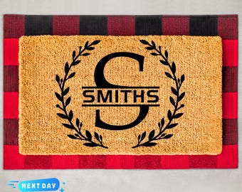Personalized Family Name Doormat, Outdoor Mat, Custom Gift, Personalized Doormat, Newlywed Doormat, Front Door Mat, Wedding Gift, Home Gift